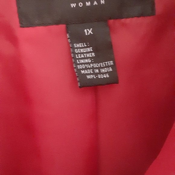 Alfani Red Leather Jacket - Picture 2 of 6